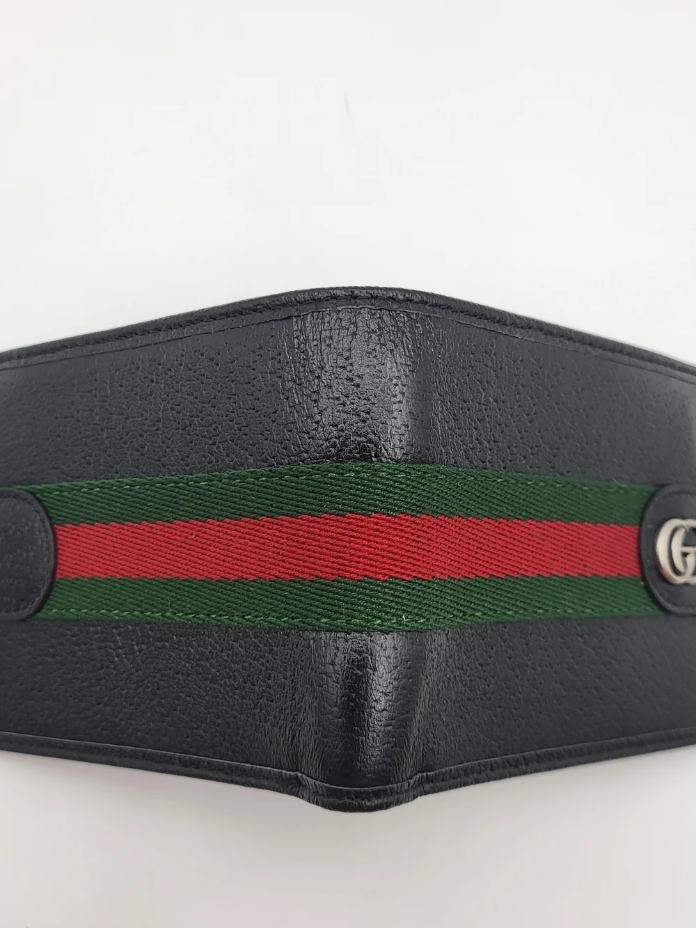Gucci Black Leather Ophidia Web Bi-fold Wallet..834271.